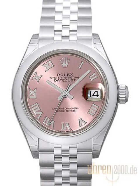 Rolex Datejust 28 279160 Pink Römisch Jubile-Band