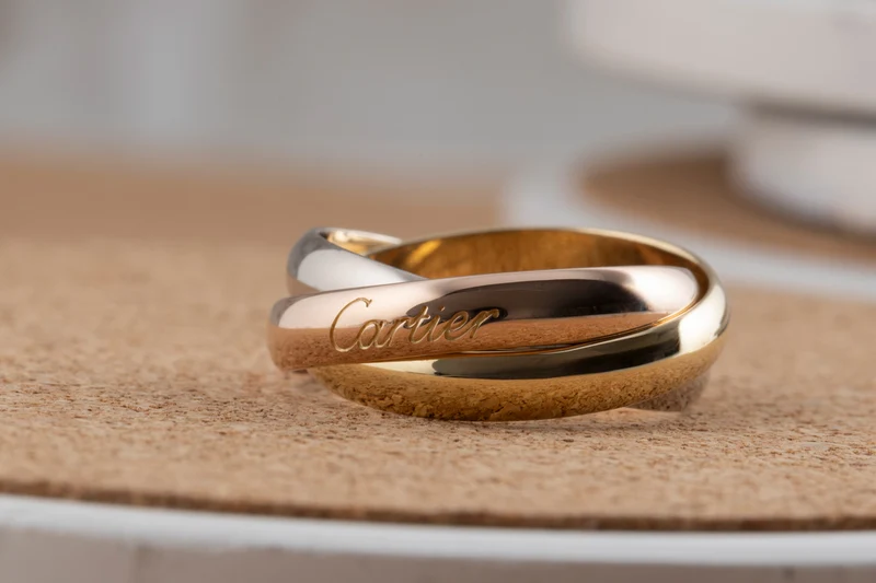 Cartier Trinty Ring 18k white gold rose gold yellow gold size 52 box and papers RP: €2360,- [KL25996]