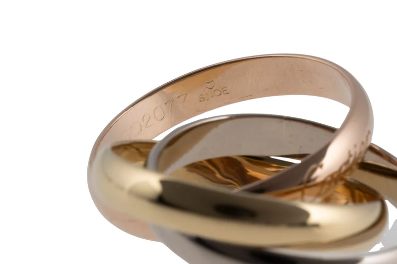 Cartier Trinty Ring 18k white gold rose gold yellow gold size 52 box and papers RP: €2360,- [KL25996]