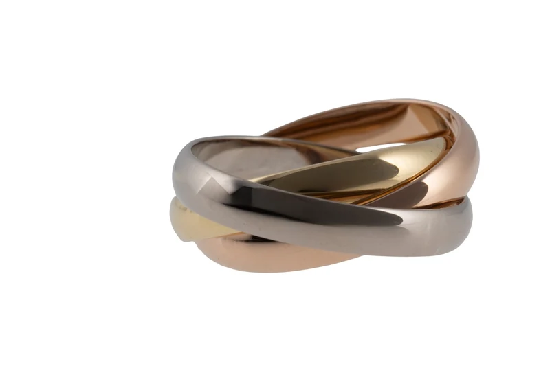 Cartier Trinty Ring 18k white gold rose gold yellow gold size 52 box and papers RP: €2360,- [KL25996]