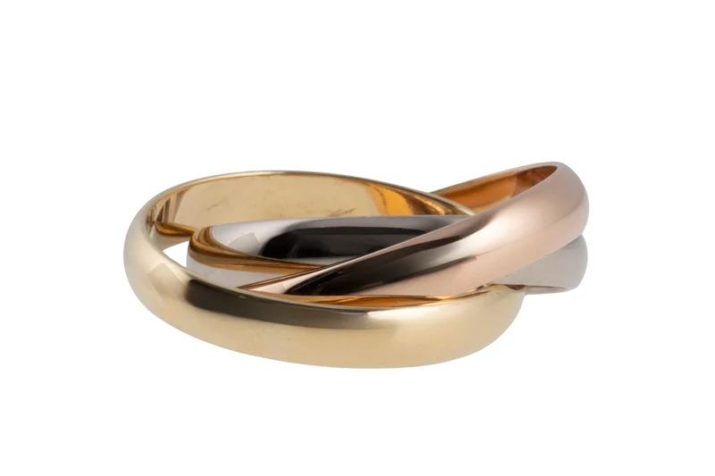 Cartier Trinty Ring 18k white gold rose gold yellow gold size 52 box and papers RP: €2360,- [KL25996]