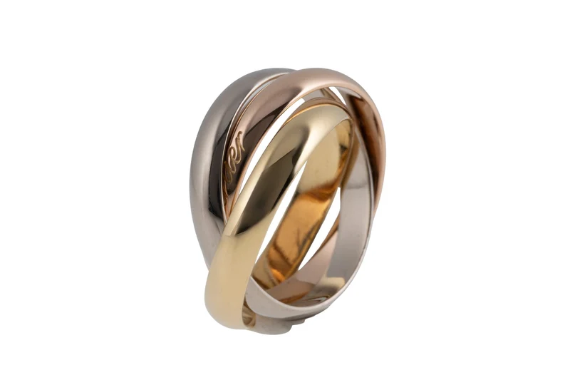 Cartier Trinty Ring 18k white gold rose gold yellow gold size 52 box and papers RP: €2360,- [KL25996]