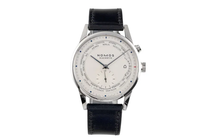 Nomos Zürich Weltzeituhr steel automatic men's watch 805 LP: 4820EUR [2505344]