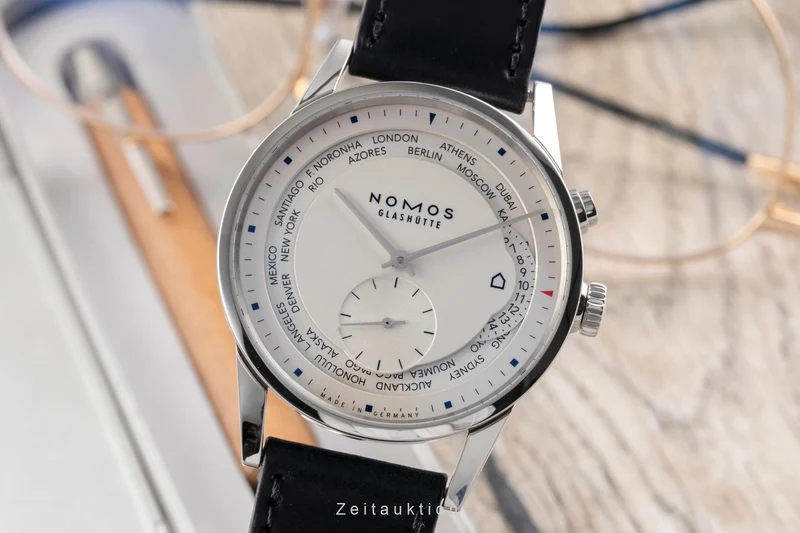 Nomos Zürich Weltzeituhr steel automatic men's watch 805 LP: 4820EUR [2505344]
