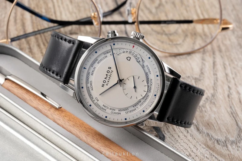 Nomos Zürich Weltzeituhr steel automatic men's watch 805 LP: 4820EUR [2505344]