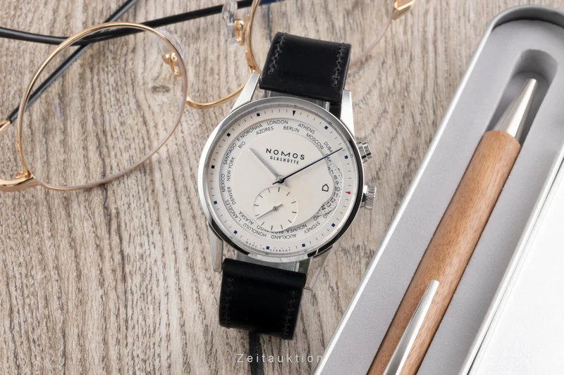 Nomos Zürich Weltzeituhr steel automatic men's watch 805 LP: 4820EUR [2505344]