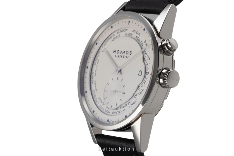Nomos Zürich Weltzeituhr steel automatic men's watch 805 LP: 4820EUR [2505344]