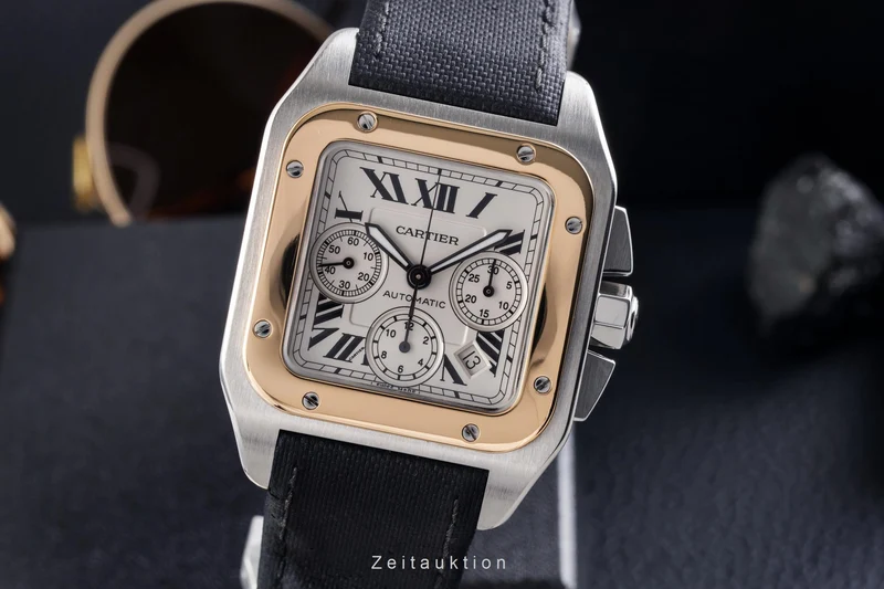 Cartier Santos 100 chronograph steel / gold automatic men's watch W20091X7 LP: 16700EUR [2505269]