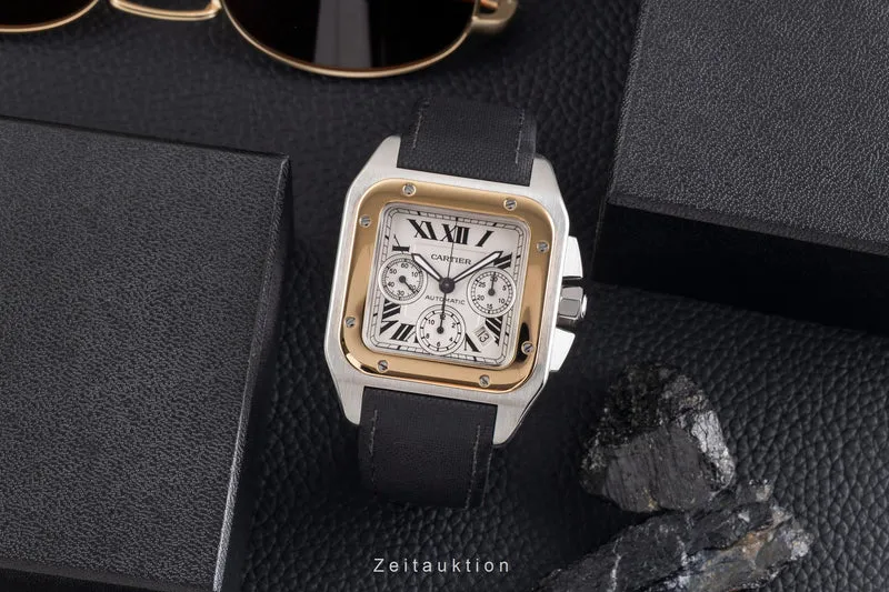 Cartier Santos 100 chronograph steel / gold automatic men's watch W20091X7 LP: 16700EUR [2505269]