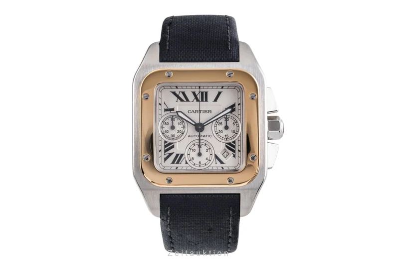 Cartier Santos 100 chronograph steel / gold automatic men's watch W20091X7 LP: 16700EUR [2505269]