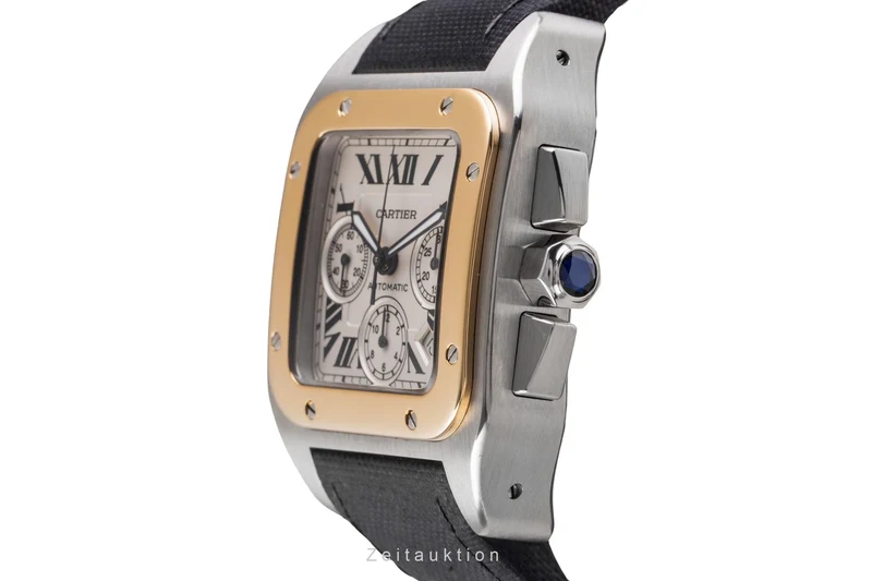Cartier Santos 100 chronograph steel / gold automatic men's watch W20091X7 LP: 16700EUR [2505269]