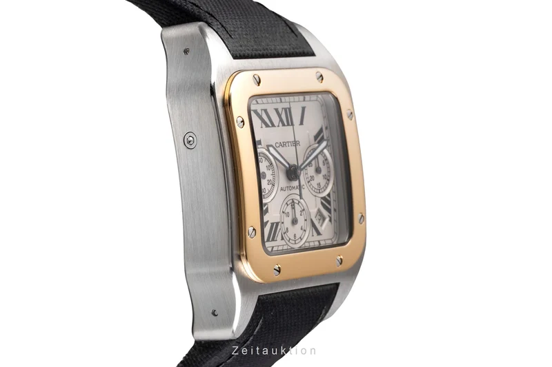 Cartier Santos 100 chronograph steel / gold automatic men's watch W20091X7 LP: 16700EUR [2505269]