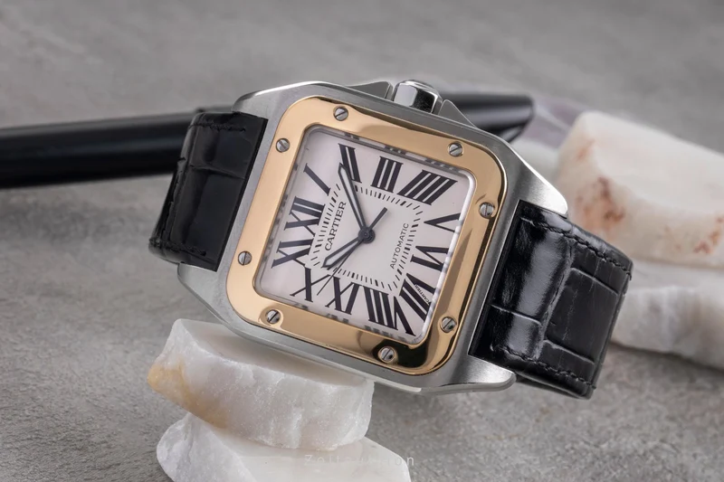 Cartier Santos 100 steel / gold automatic men's watch W20072X7 [2504420]