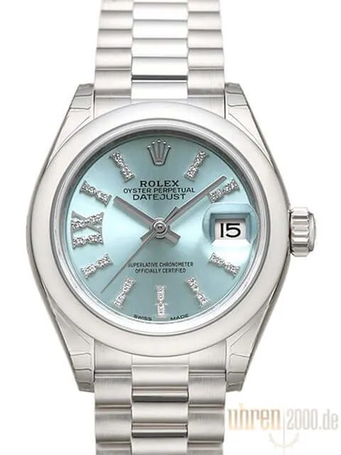 Rolex Datejust 28 Platin 279166 Eisblau R Diamant