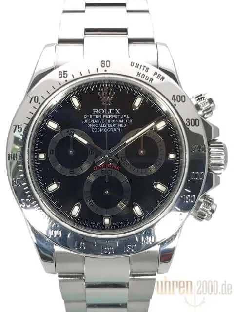 Rolex Daytona Edelstahl 116520 Schwarz gebraucht aus 2010