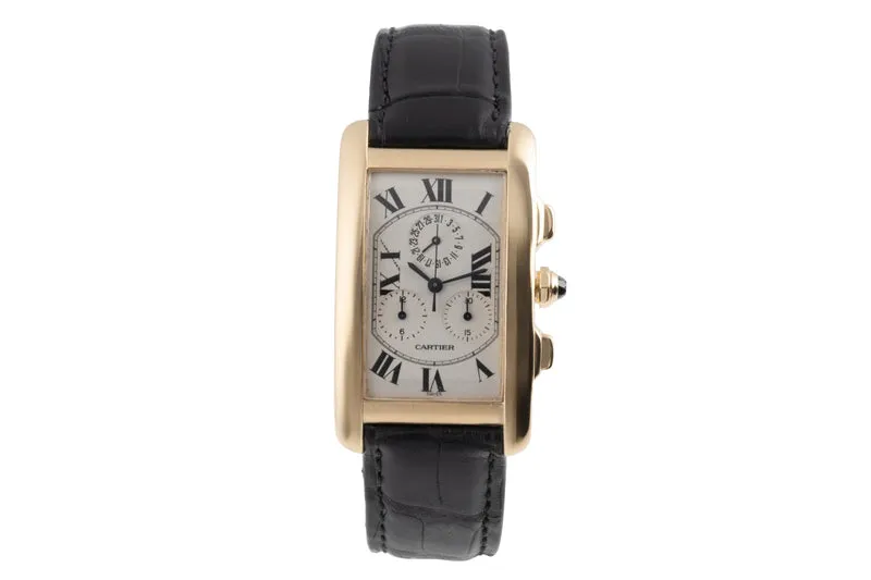 Cartier Tank Américaine chronograph 18 ct gold quartz men's watch W2601156 [2504041]