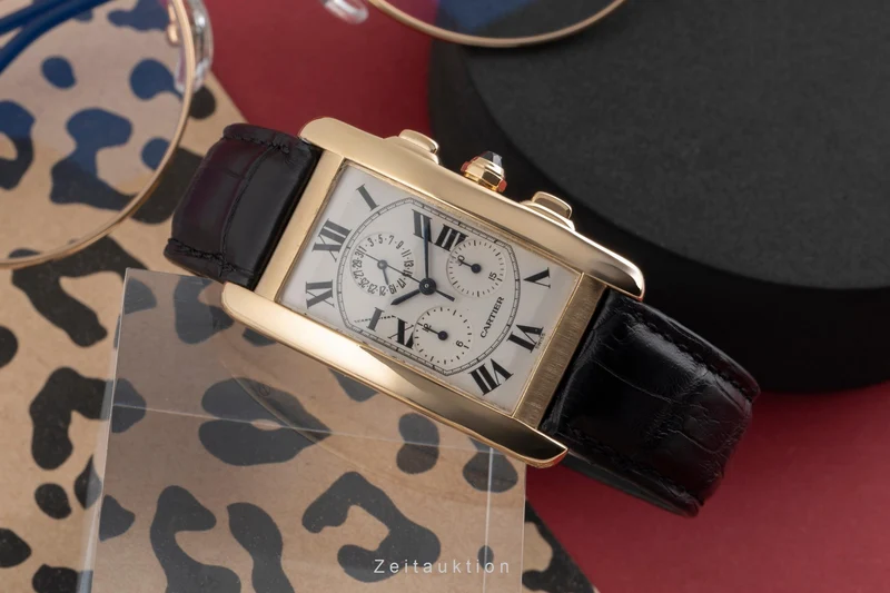 Cartier Tank Américaine chronograph 18 ct gold quartz men's watch W2601156 [2504041]