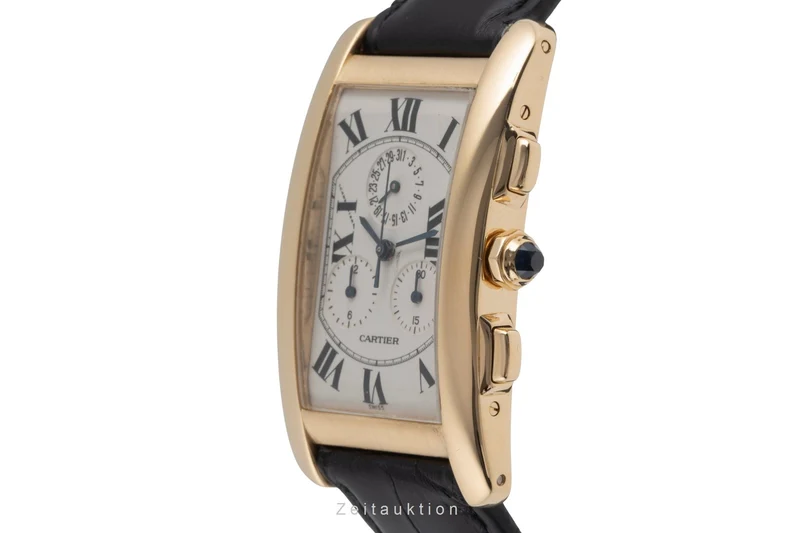 Cartier Tank Américaine chronograph 18 ct gold quartz men's watch W2601156 [2504041]