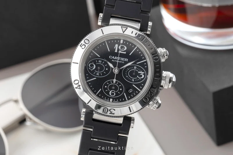 Cartier Pasha Seatimer chronograph steel automatic men's watch W31088U2, 2995 [2505017]
