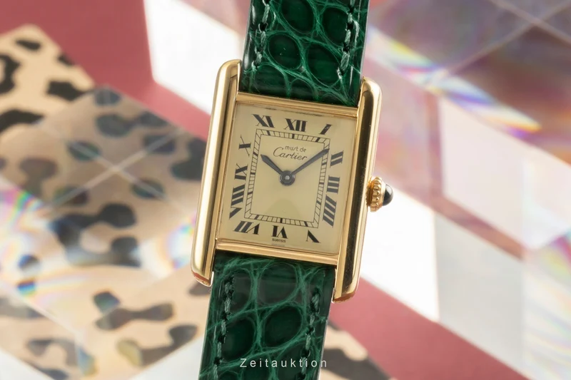 Cartier Tank silver-gilt manual winding women's watch 3 [2504358]