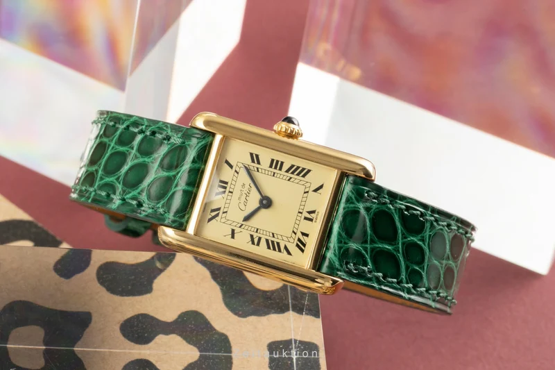 Cartier Tank silver-gilt manual winding women's watch 3 [2504358]