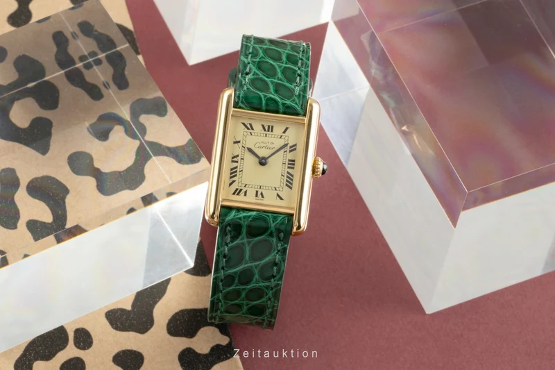 Cartier Tank silver-gilt manual winding women's watch 3 [2504358]