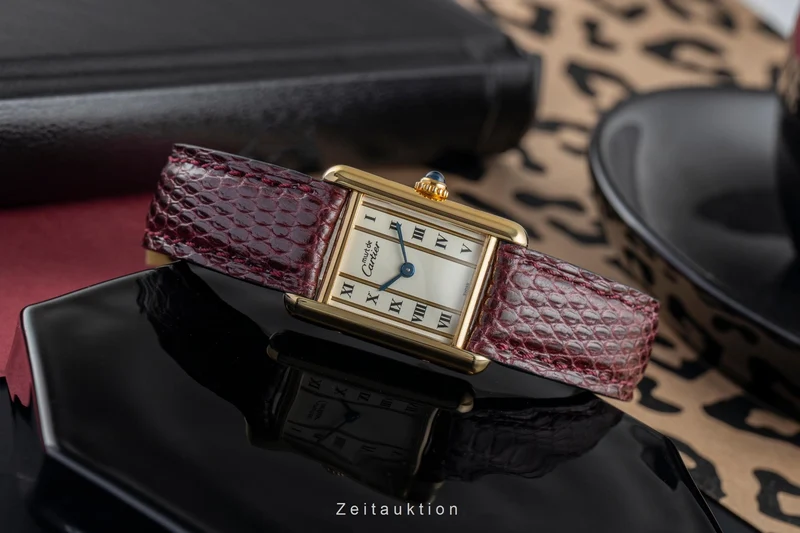 Cartier Tank silver-gilt quartz women's watch 5057001, GGC98000 [2504015]