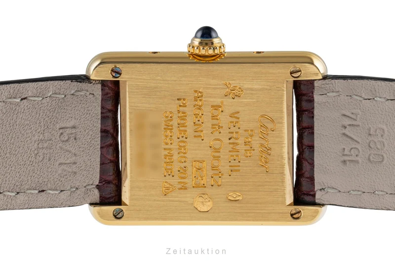 Cartier Tank silver-gilt quartz women's watch 5057001, GGC98000 [2504015]
