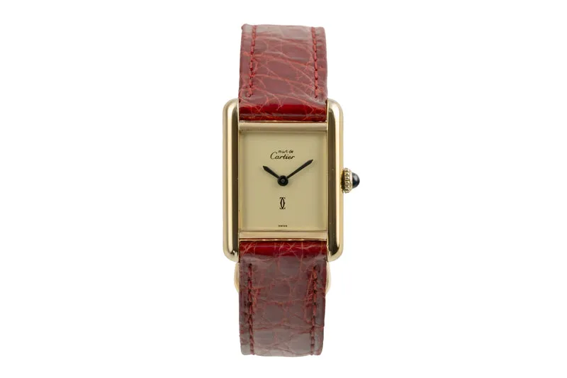 Cartier Tank silver-gilt manual winding women's watch 3 [2504215]