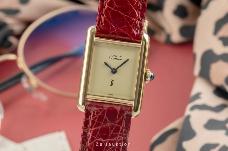 Cartier Tank silver-gilt manual winding women's watch 3 [2504215]