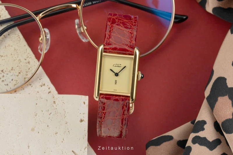 Cartier Tank silver-gilt manual winding women's watch 3 [2504215]