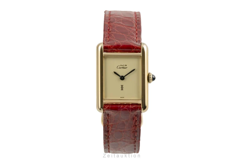 Cartier Tank silver-gilt manual winding women's watch 3 [2504215]