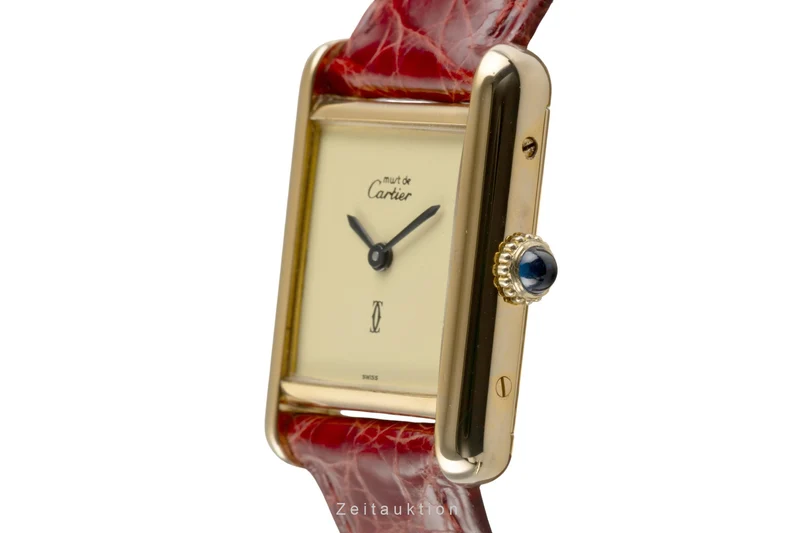 Cartier Tank silver-gilt manual winding women's watch 3 [2504215]