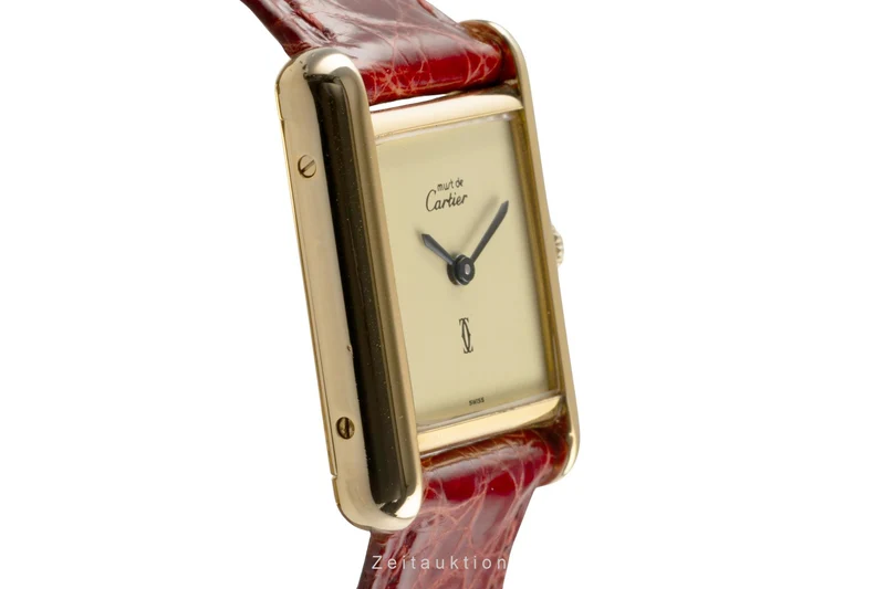 Cartier Tank silver-gilt manual winding women's watch 3 [2504215]