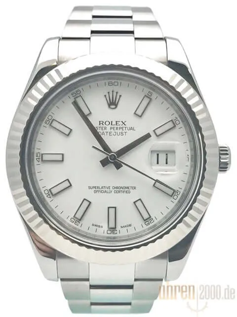 Rolex Datejust II 41 Edelstahl Weißgold 116334 gebraucht aus 2012