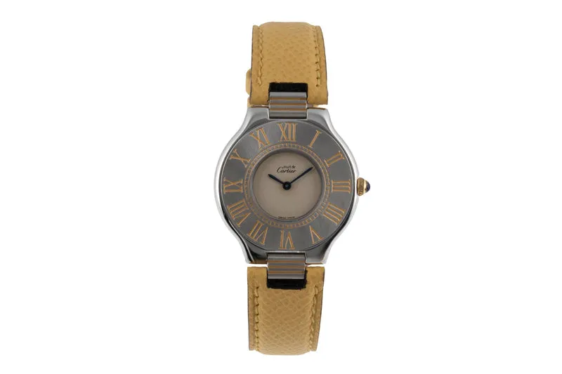 Cartier Must De Cartier 21 gilt / steel quartz women's watch W1000844 [2504786]