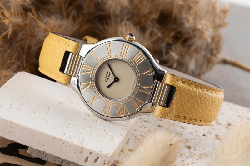 Cartier Must De Cartier 21 gilt / steel quartz women's watch W1000844 [2504786]