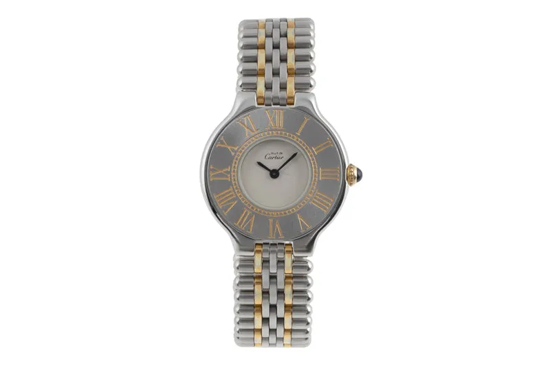 Cartier Must De Cartier 21 gilt / steel quartz women's watch 9011 [2503537]