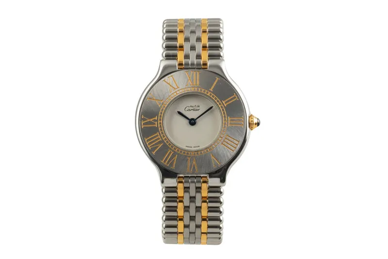 Cartier Must De Cartier 21 gilt / steel quartz women's watch W10050F4, 123000P [2504880]