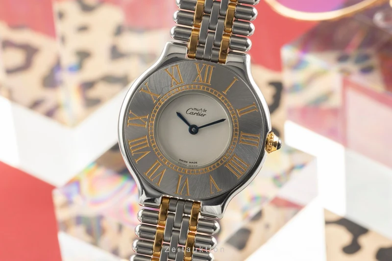 Cartier Must De Cartier 21 gilt / steel quartz women's watch W10050F4, 123000P [2504880]