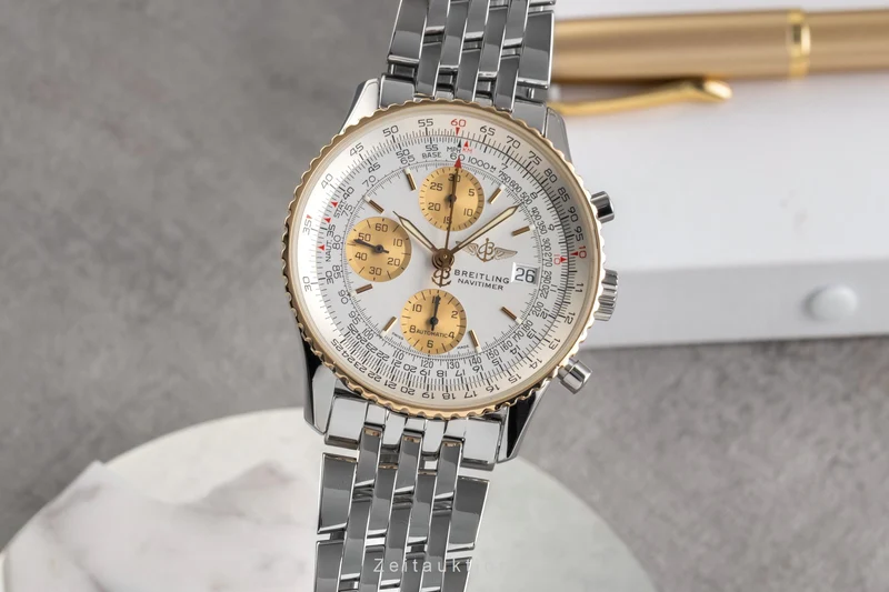 Breitling Navitimer chronograph steel / gold automatic men's watch D13322 [2503579]