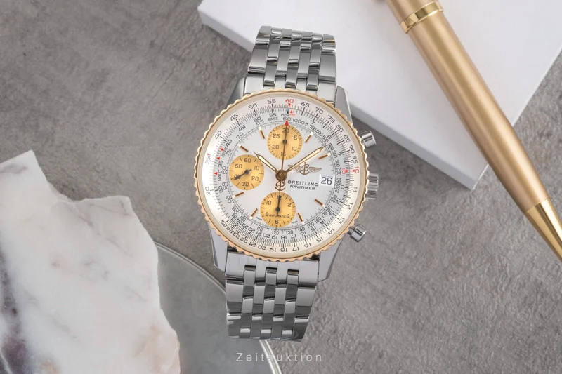 Breitling Navitimer chronograph steel / gold automatic men's watch D13322 [2503579]