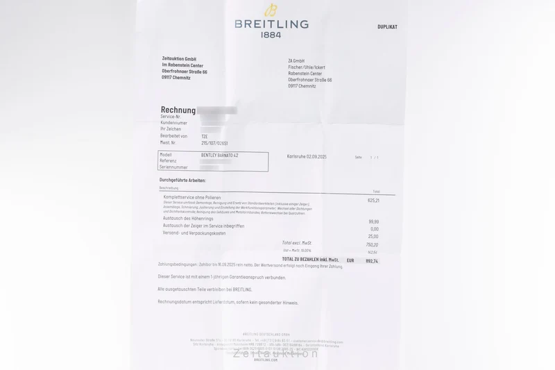 Breitling Bentley Barnato 42 chronograph steel automatic men's watch A41390 [2504208]