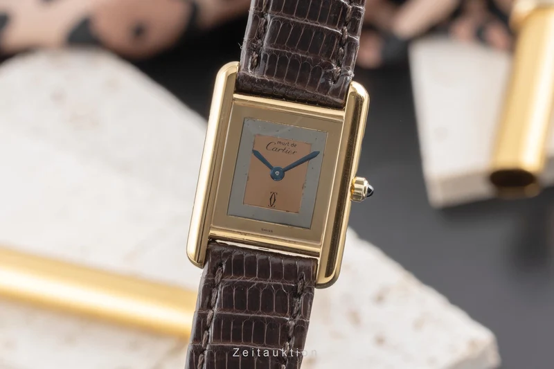 Cartier Tank silver-gilt quartz women's watch 366001, 849 191 23 [2503583]