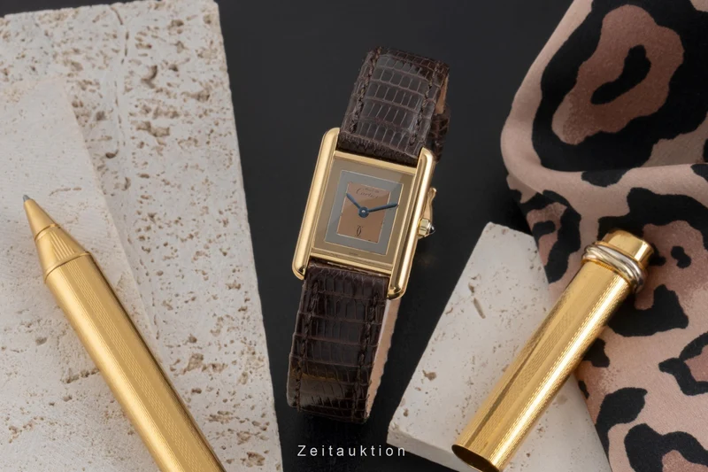 Cartier Tank silver-gilt quartz women's watch 366001, 849 191 23 [2503583]