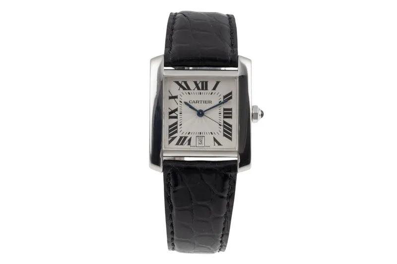 Cartier Tank Francaise 18 ct white gold automatic women's watch W50011S3 [2504406]