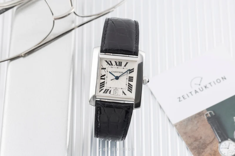 Cartier Tank Francaise 18 ct white gold automatic women's watch W50011S3 [2504406]