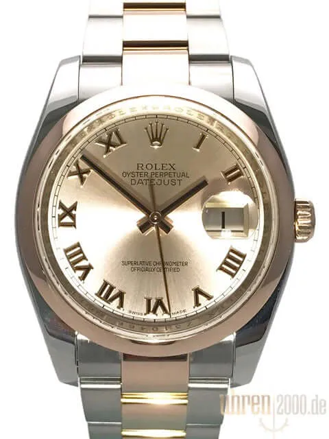 Rolex Datejust 36 Edelstahl Roségold 116201 Pink Römisch aus 2007
