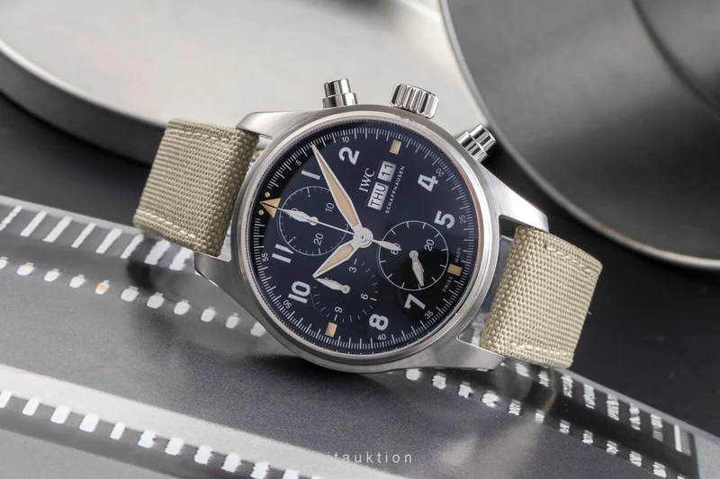 IWC Fliegerchronograph chronograph steel automatic men's watch IW387901 LP: 7300EUR [2504993]