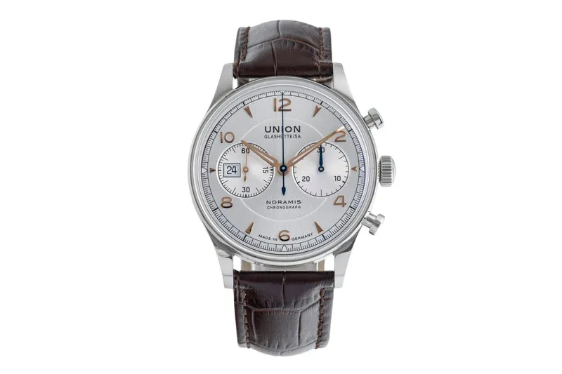 Union Glashütte Noramis chronograph steel automatic men's watch D012.427.16.037.01 LP: 3350EUR [2505107]